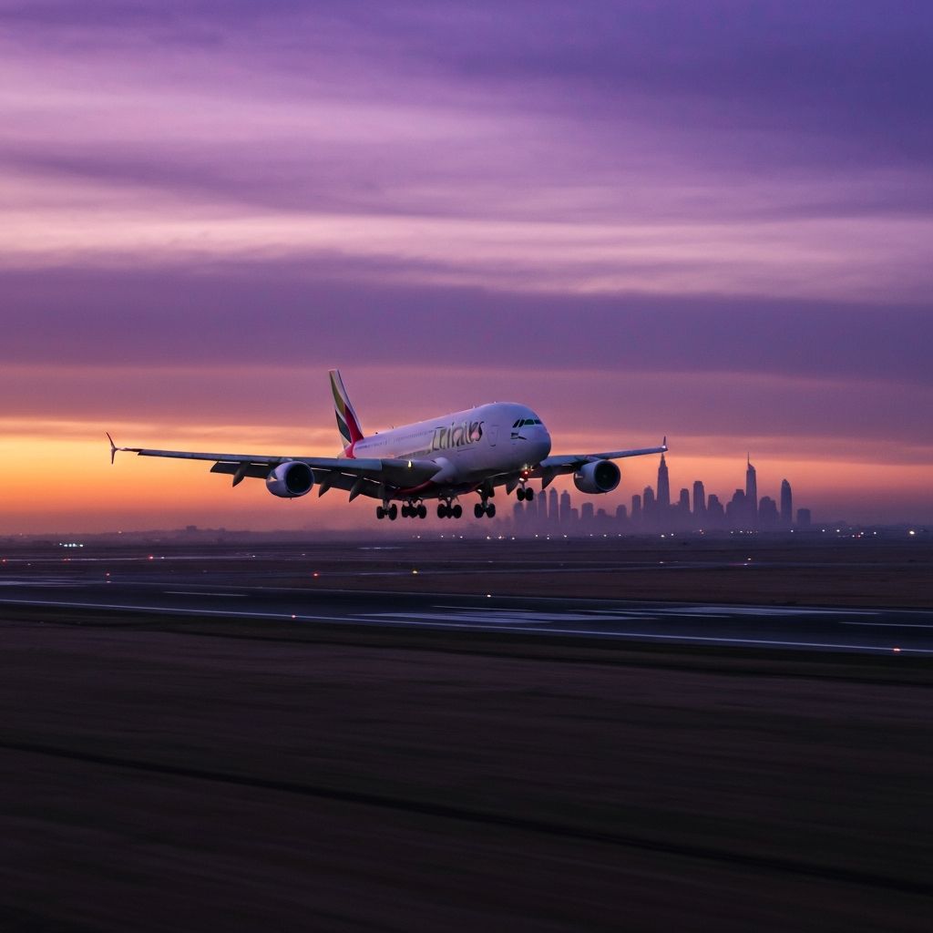 Commercial aircraft in flight